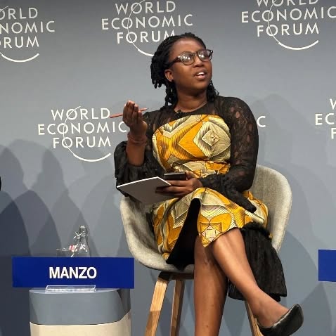 Nyifamu Manzo at a speaking engagement